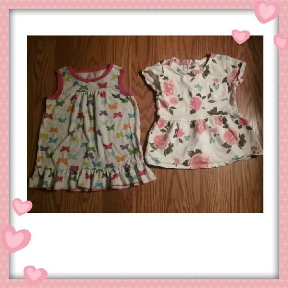 TWO CARTER'S ITEMS BABY DRESS & TOP